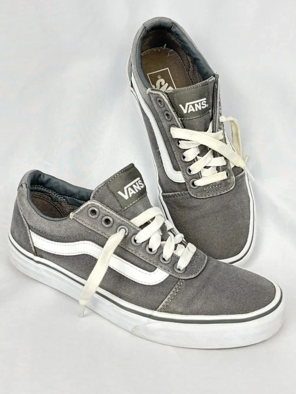 Vans Old Skool Off The Wall Sneakers Mens Sz US 8 Gray Canvas Skate Shoes 500714
